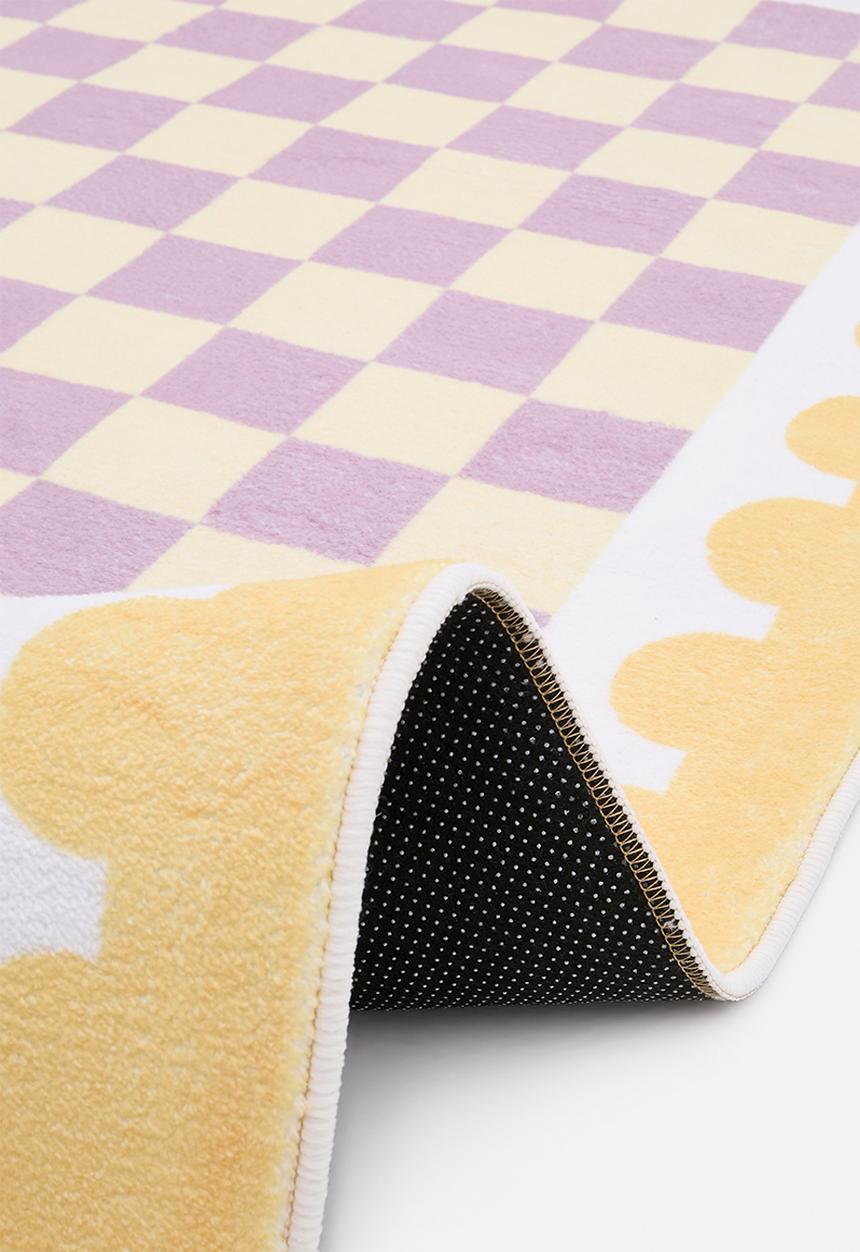Pop Candy - Checkerboard rug - light purple/yellow