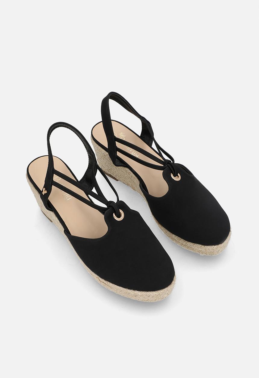Butterfly Feet - Lanah 3 espadrille wedge heel - black