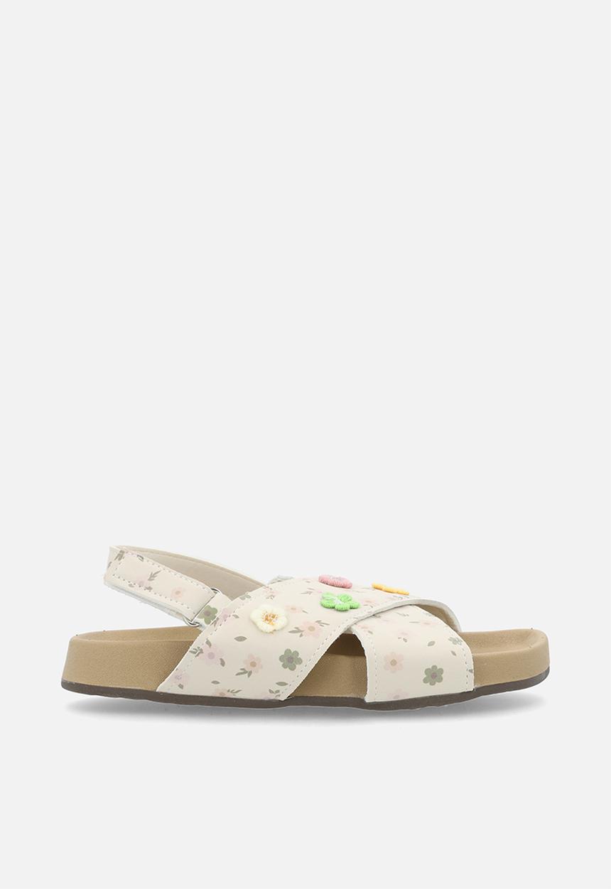 Pop Candy - Floral aop crosssover slides - white