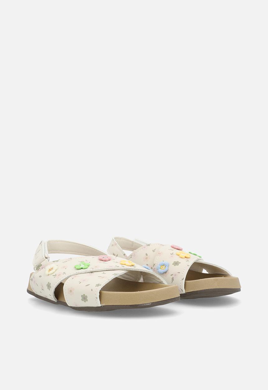 Pop Candy - Floral aop crosssover slides - white