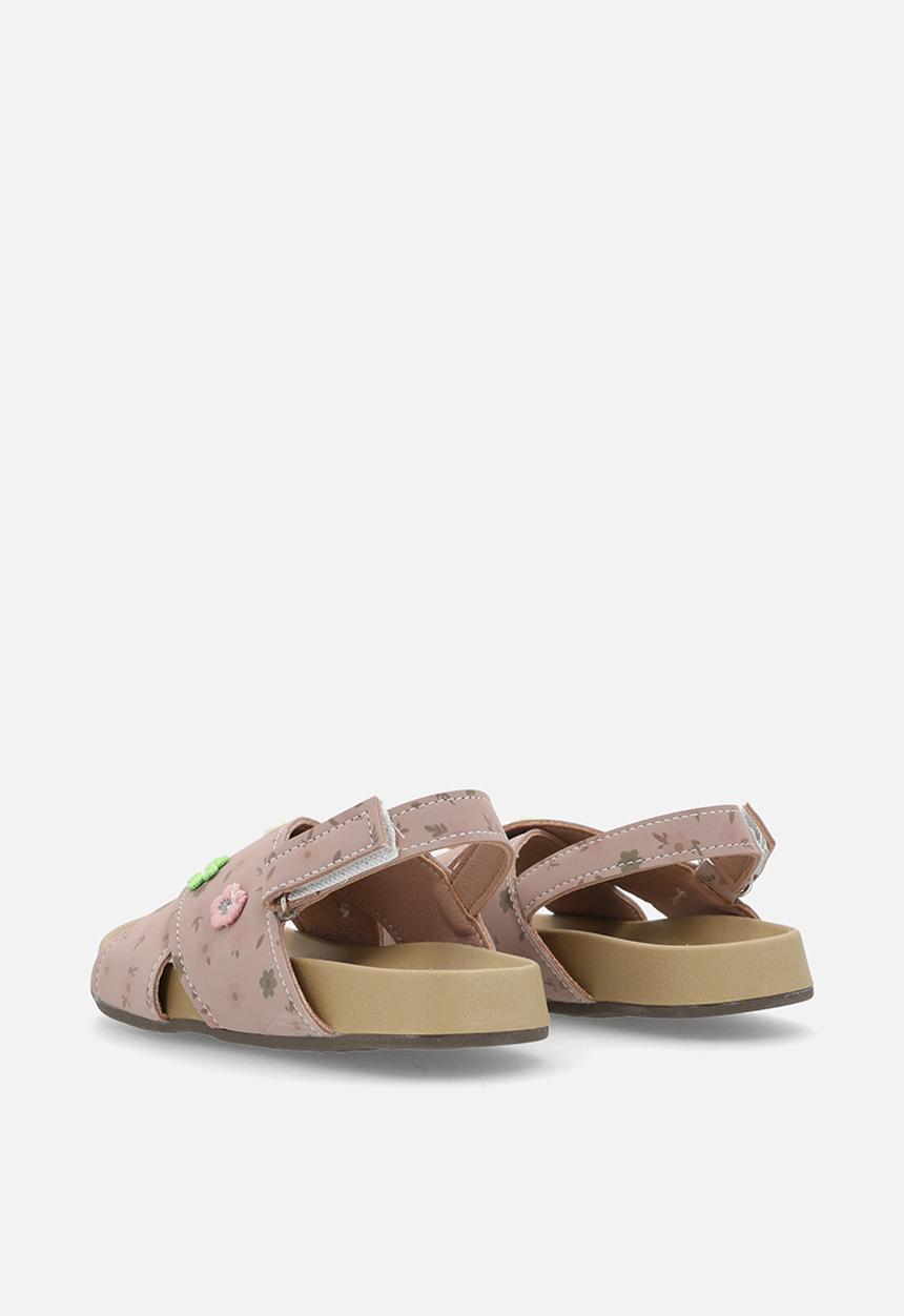 Pop Candy - Floral aop criss-cross sandals - dusty pink