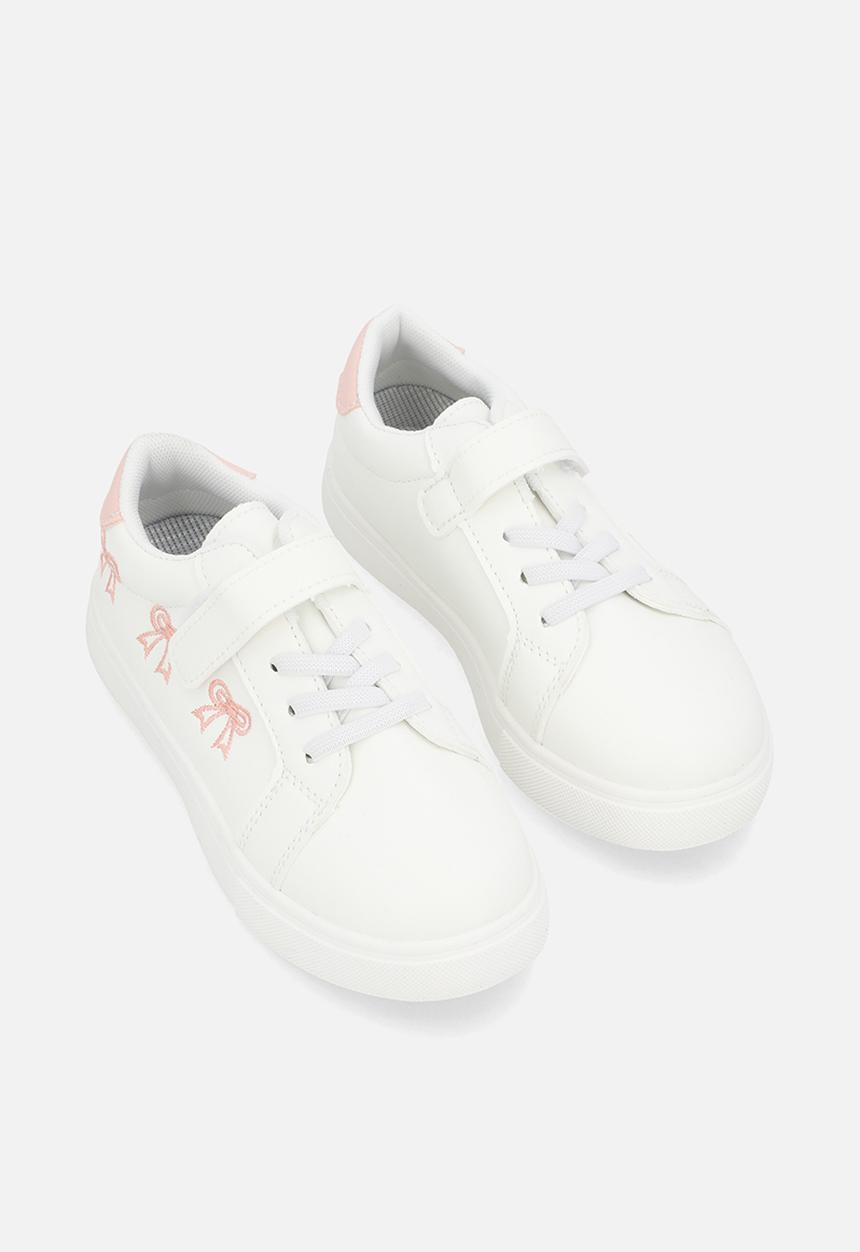Pop Candy - Embroidered hybrid closure sneaker - white
