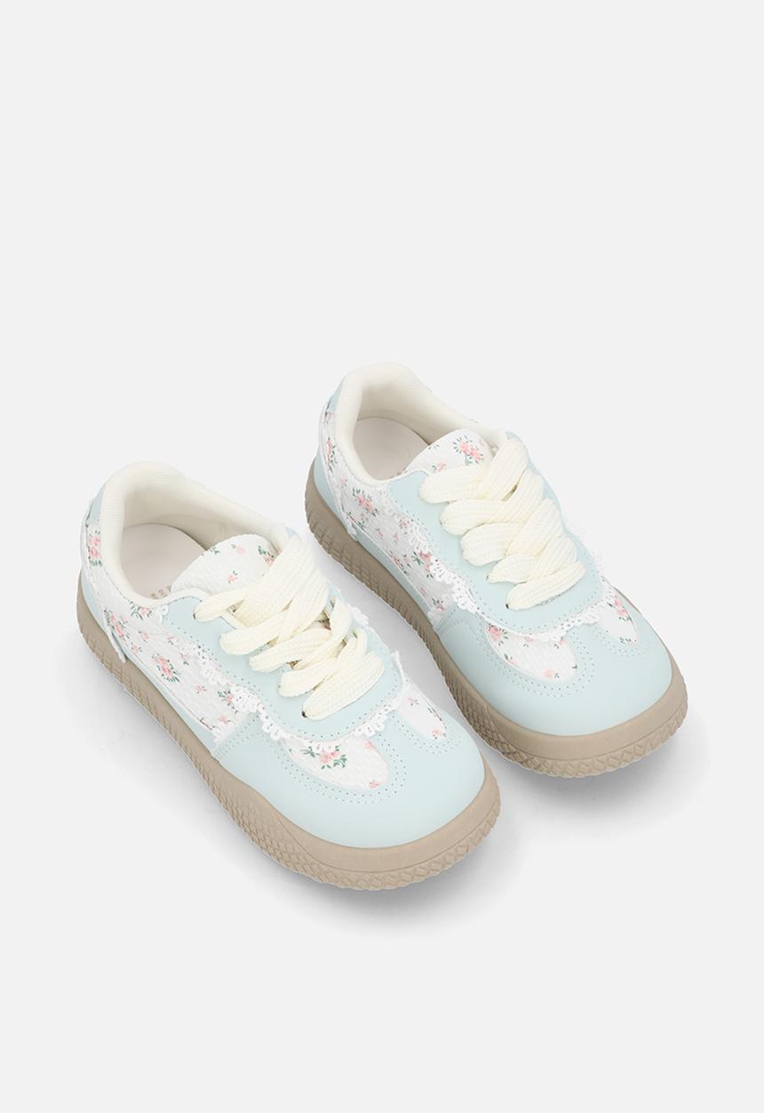 Pop Candy - Lace & floral sneakers - lt blue