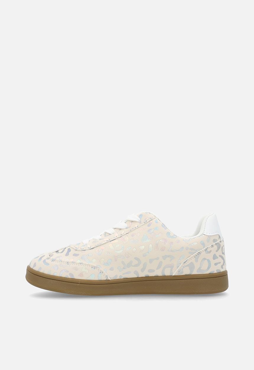 Pop Candy - Metallic leopard print sneakers - cream