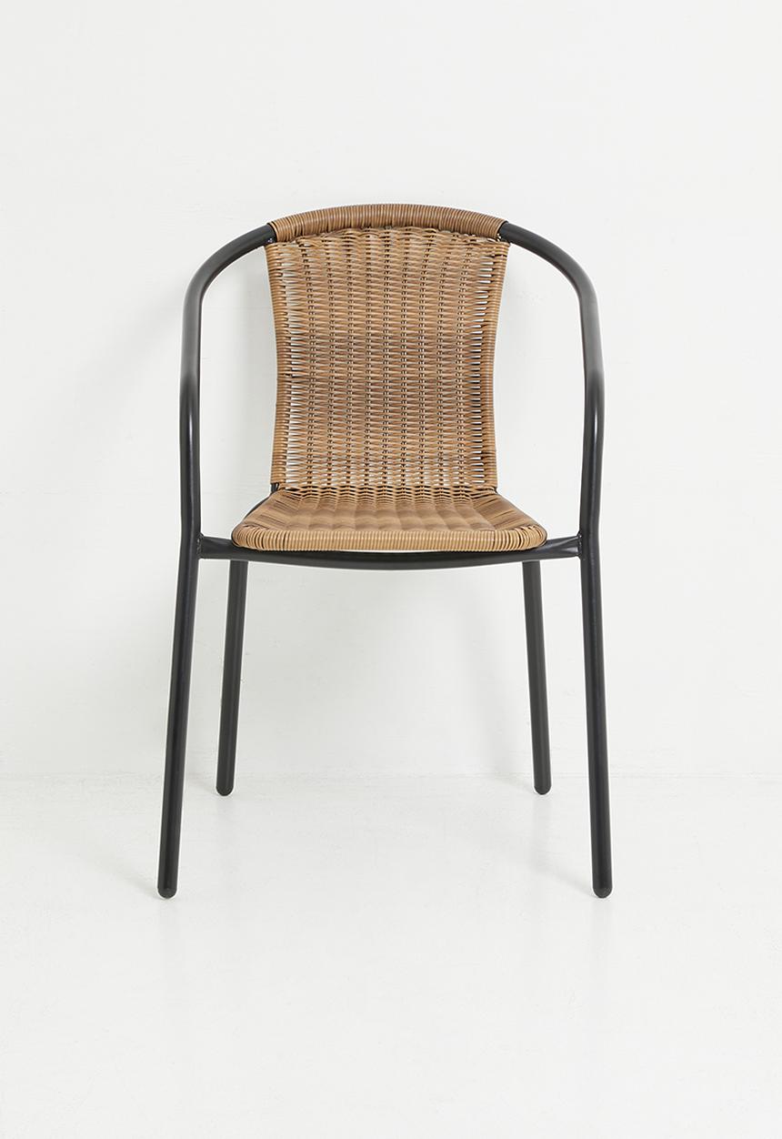 H&S - Outdoor Geo Weave Garden Chair - Natural & Black