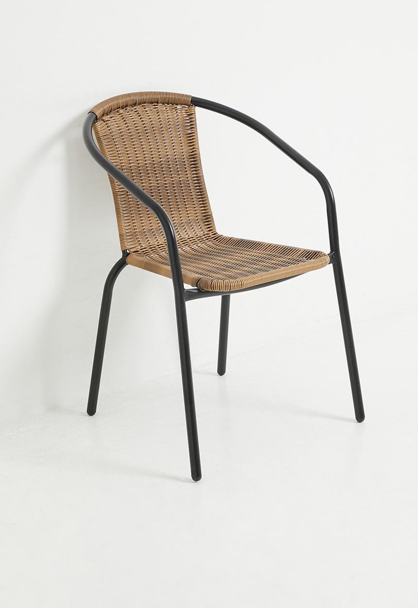 H&S - Outdoor Geo Weave Garden Chair - Natural & Black
