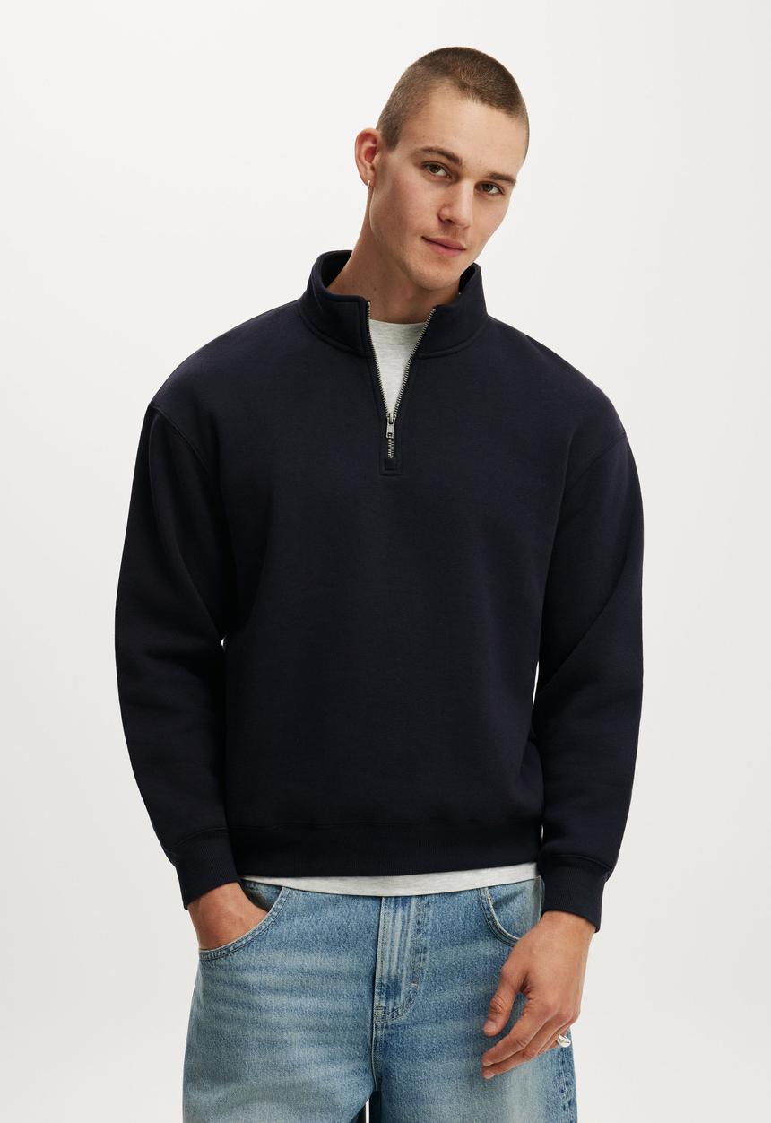 Cotton On - 1/4 Zip Fleece - Ink Navy