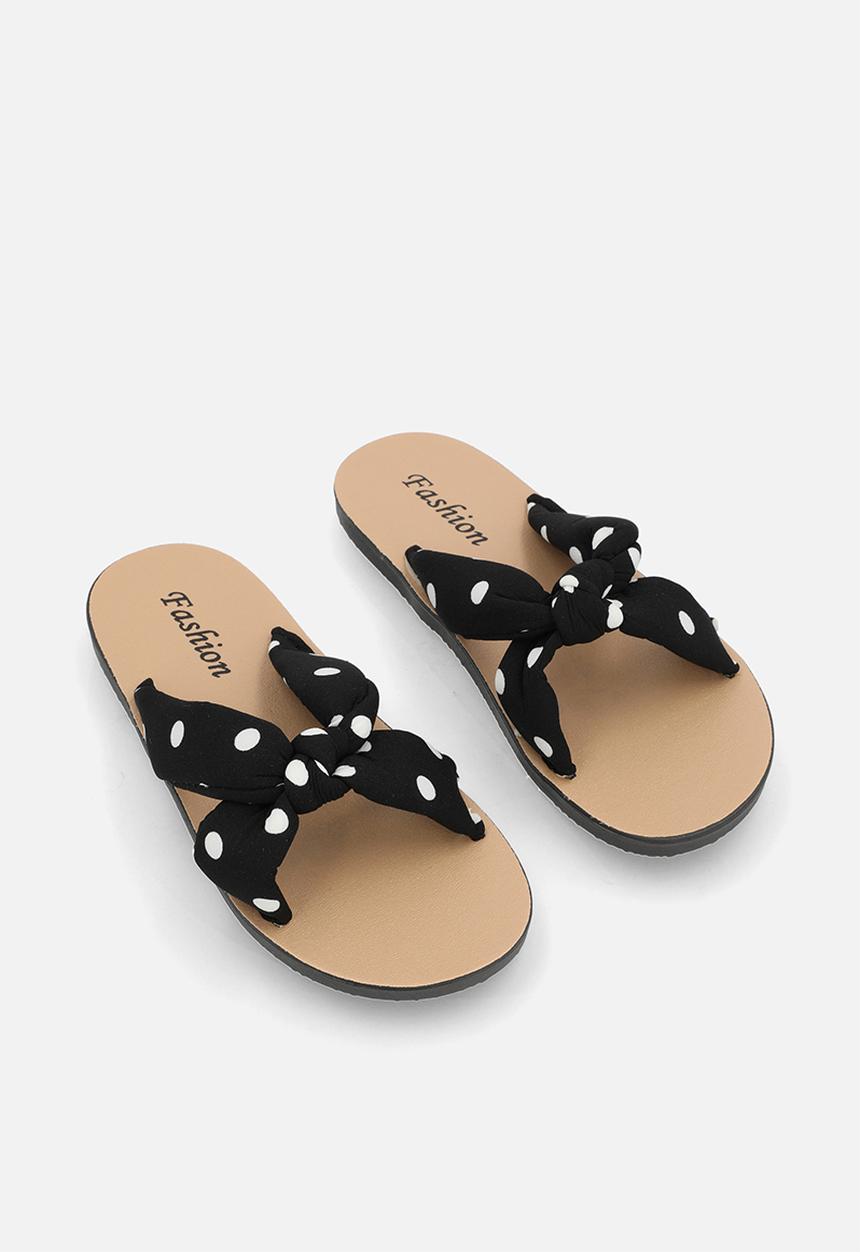 Pop Candy - Bow detail sandals - black