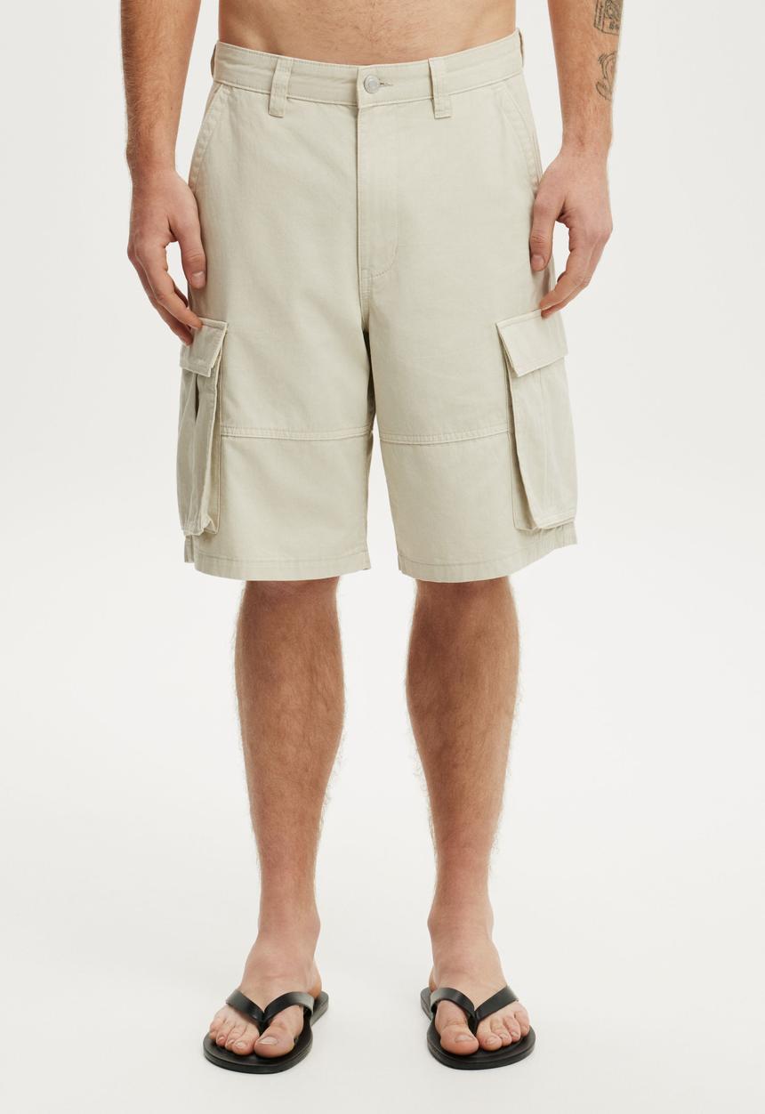 Cotton On - Baggy Cargo Short - Stone