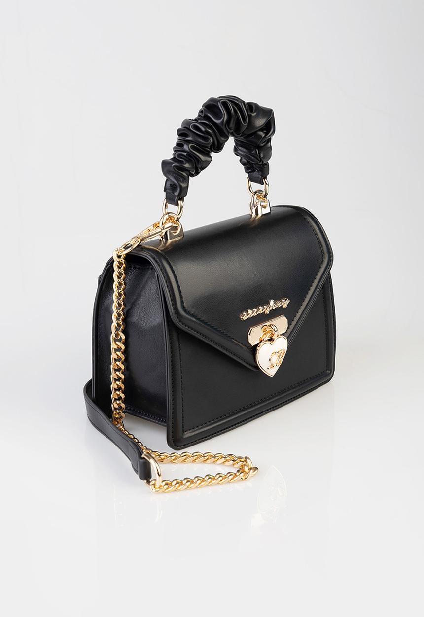 SISSY BOY - Scrunched Handle Bag With SB Front Locker Detail - Black