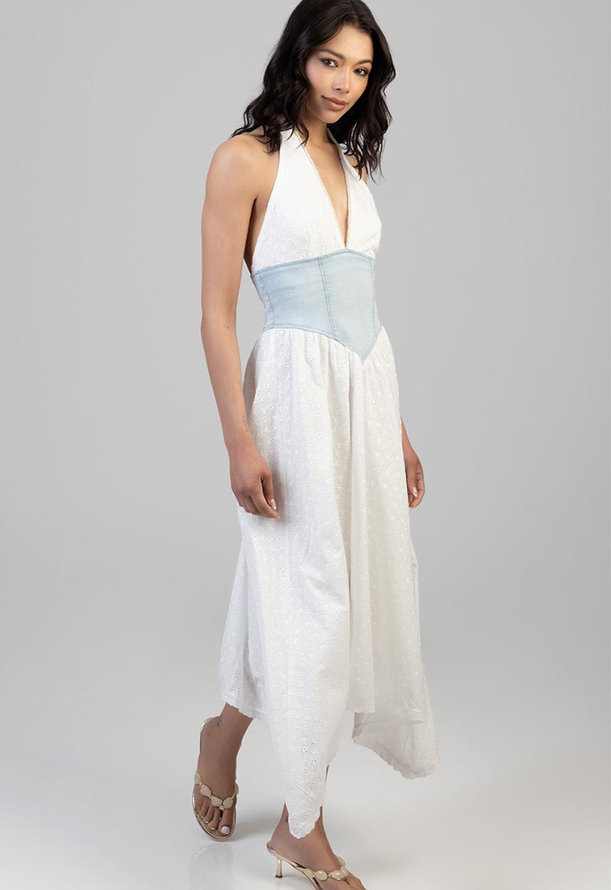 SISSY BOY - Roxanne Midi Denim Dress - Light Vintage