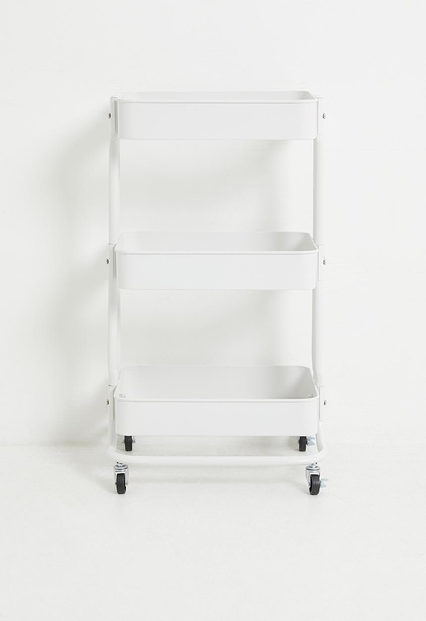 Storage Solutions - 3-Tier Metal Utiliity Trolley White