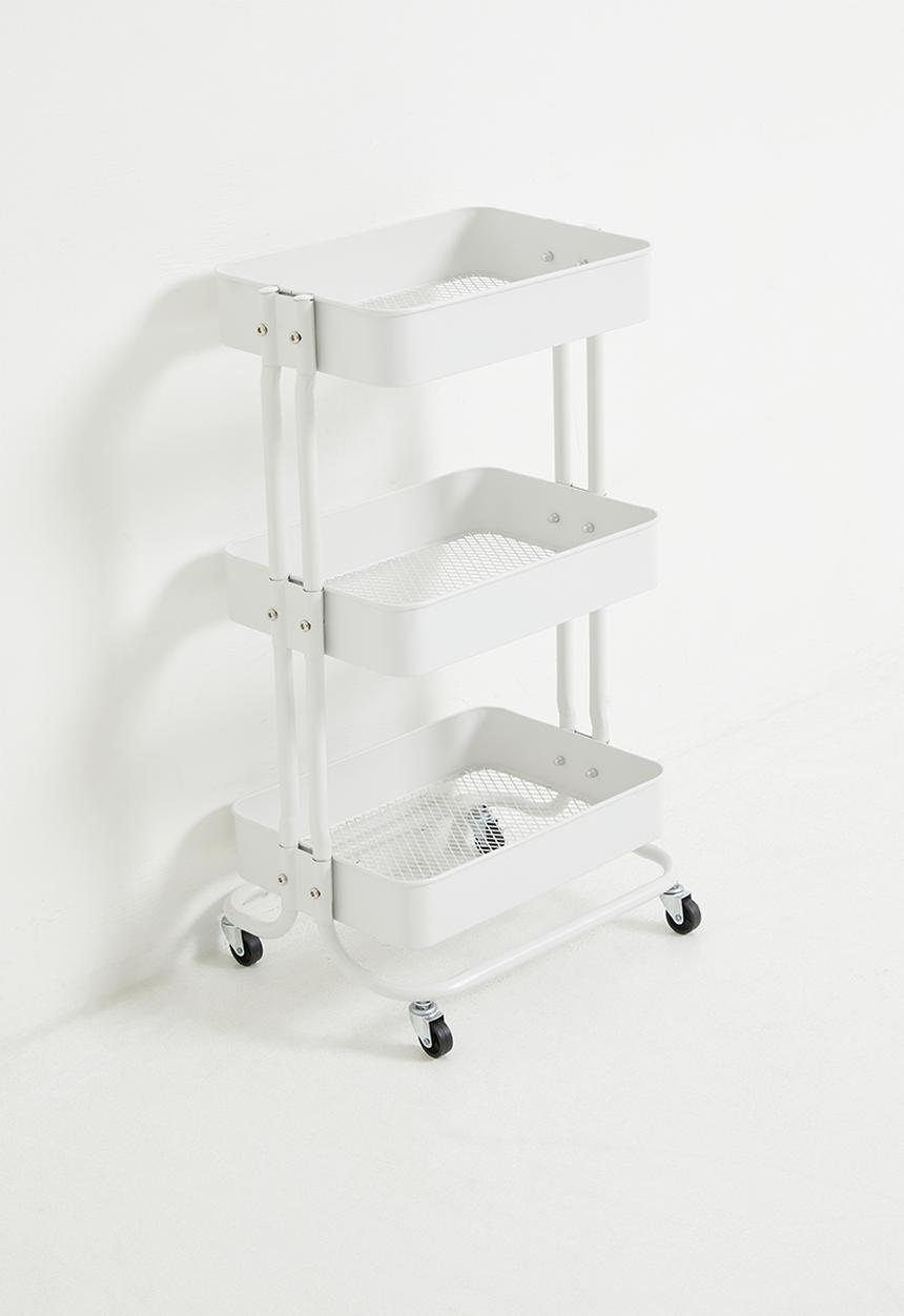 Storage Solutions - 3-Tier Metal Utiliity Trolley White