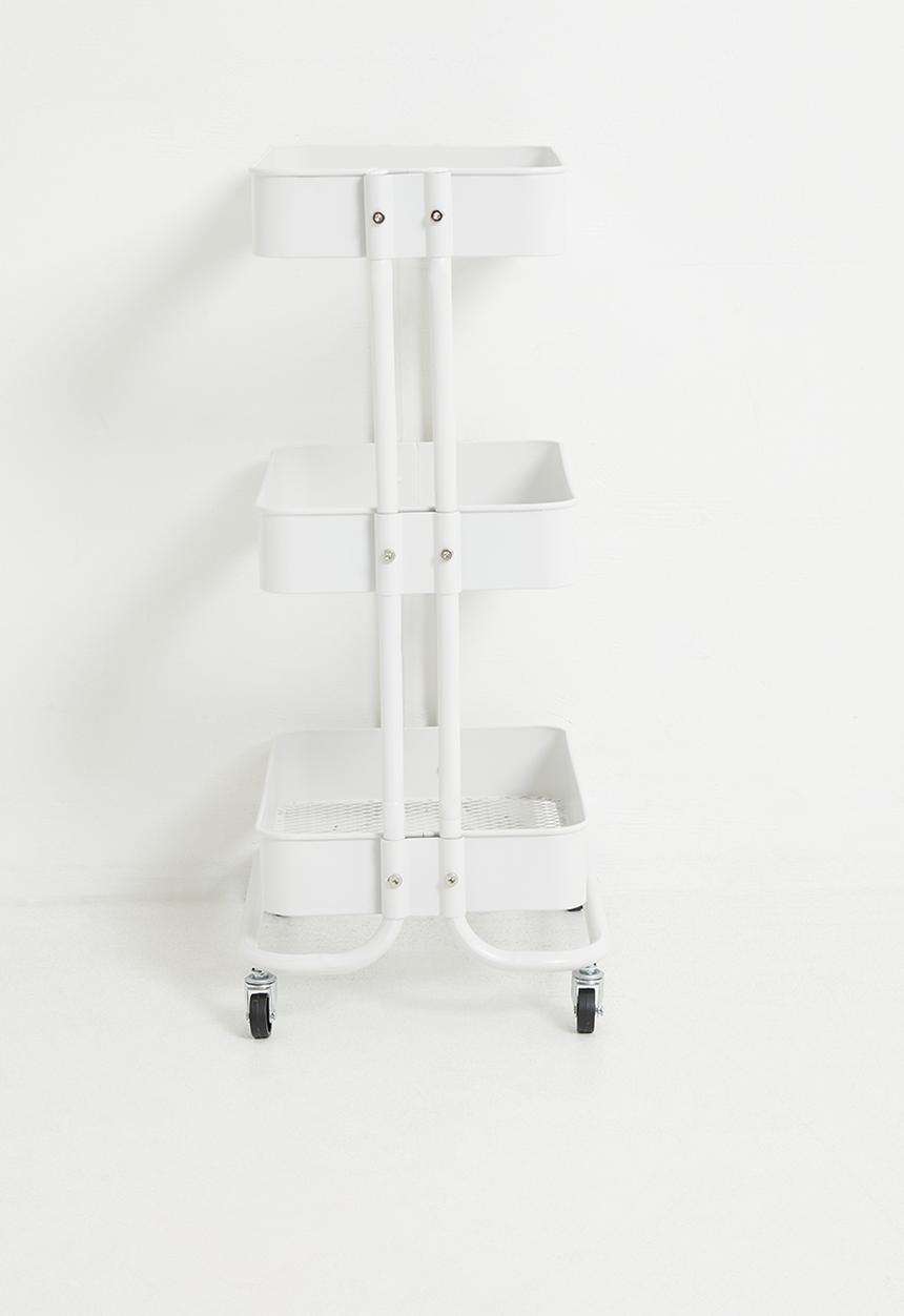 Storage Solutions - 3-Tier Metal Utiliity Trolley White