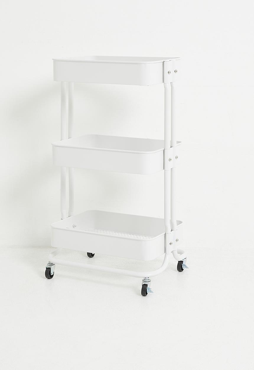 Storage Solutions - 3-Tier Metal Utiliity Trolley White