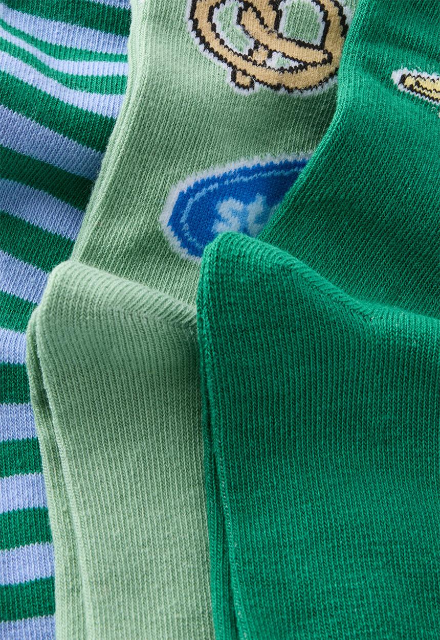 Cotton On - Kids 3Pk Crew Socks - English Ivy/Sweet Treats