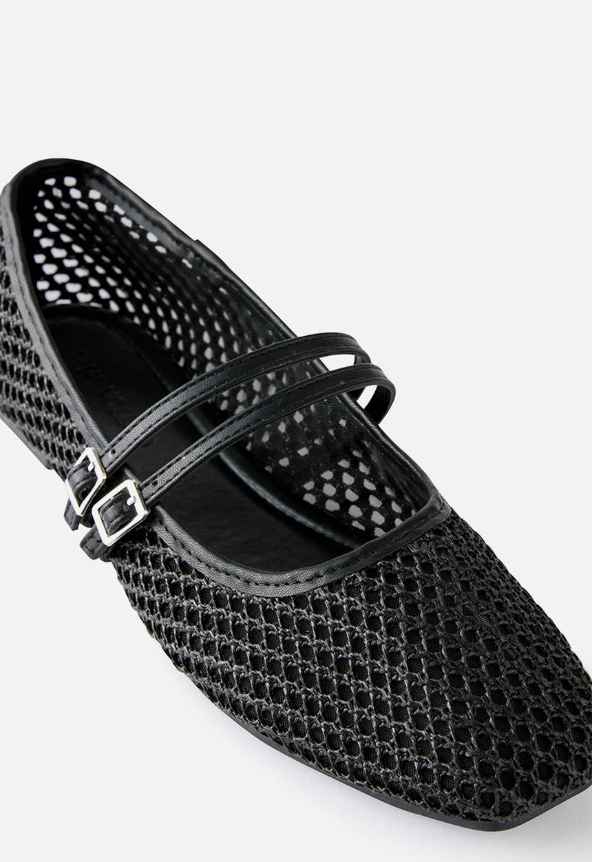 Cotton On - Frankie strappy ballet - black texture