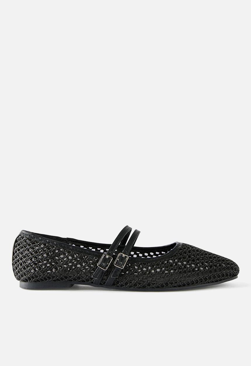 Cotton On - Frankie strappy ballet - black texture