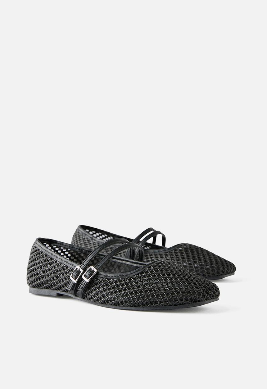 Cotton On - Frankie strappy ballet - black texture