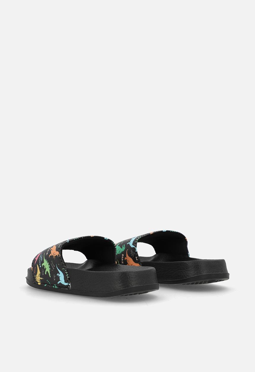Pop Candy - Dino aop slides - black