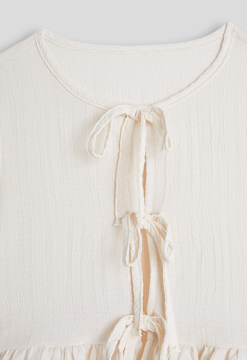 Pop Candy - Bow closure blouse - off white