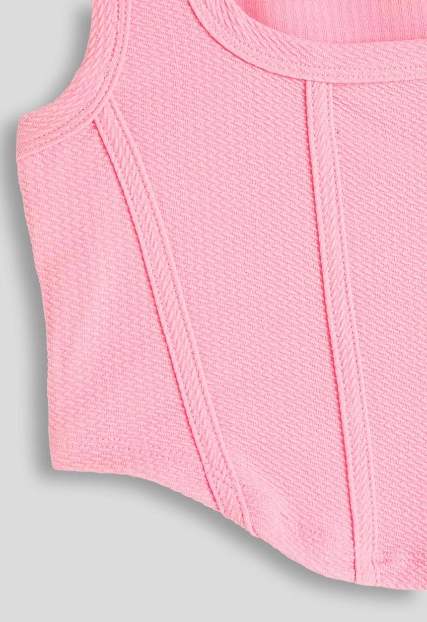 Pop Candy - 3 pack corseted top - pink/lilac/white
