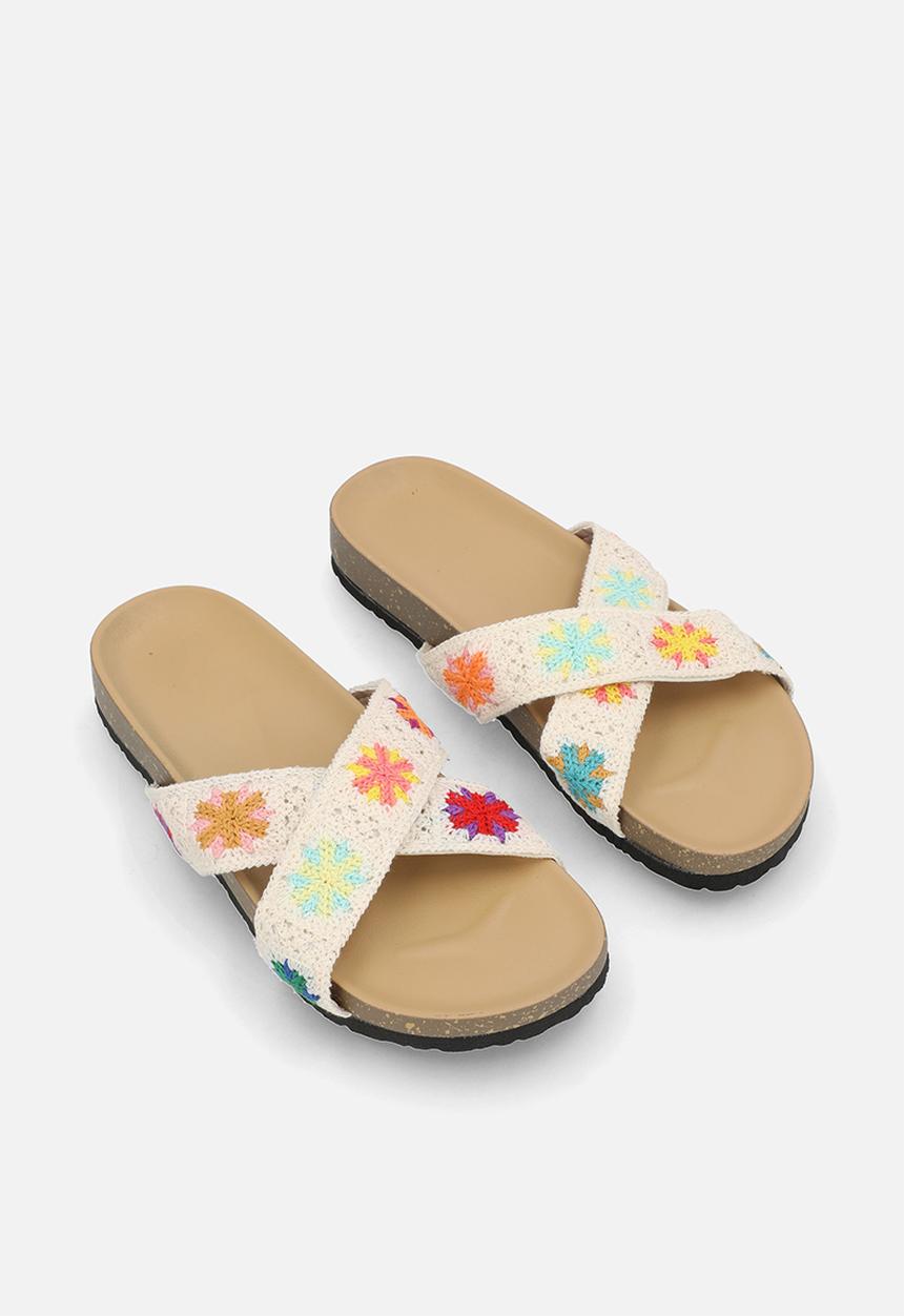 Pop Candy - Beaded crossover sandals - multi