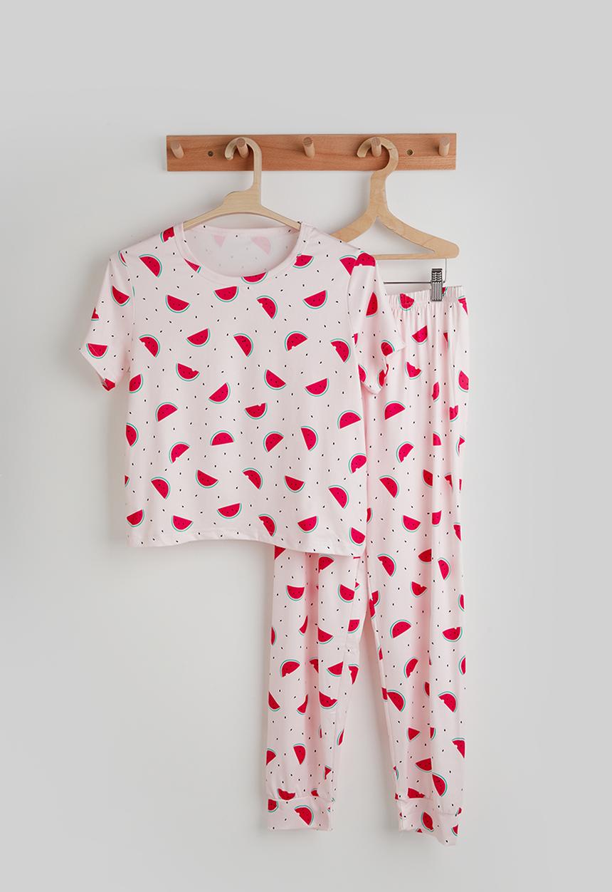Pop Candy - Aop sleep shirt and shorts - pink