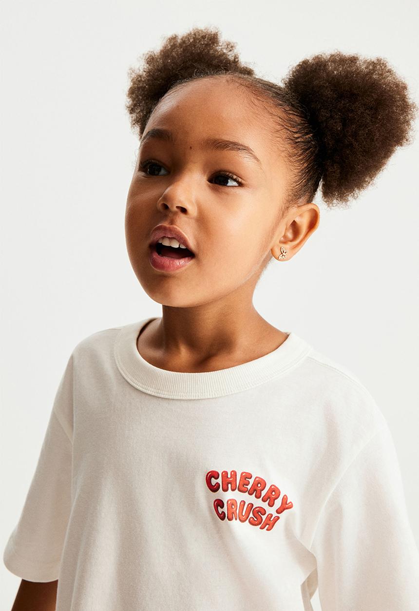 Cotton On - Essential Short Sleeve Graphic Tee - Vanilla/Cherry Crush