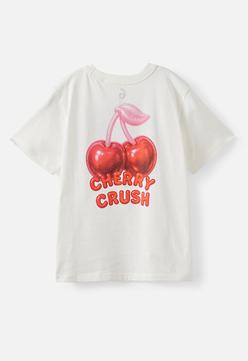 Cotton On - Essential Short Sleeve Graphic Tee - Vanilla/Cherry Crush