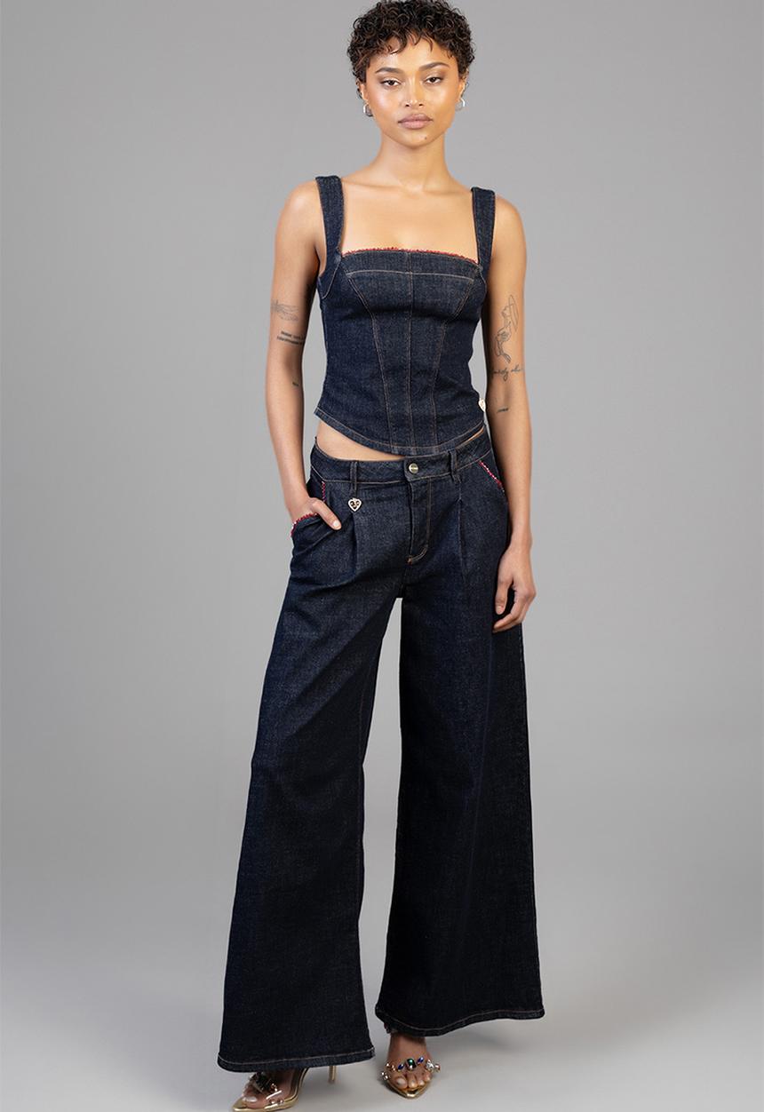 SISSY BOY - Gigi Wide Leg Jeans - Forever Blue