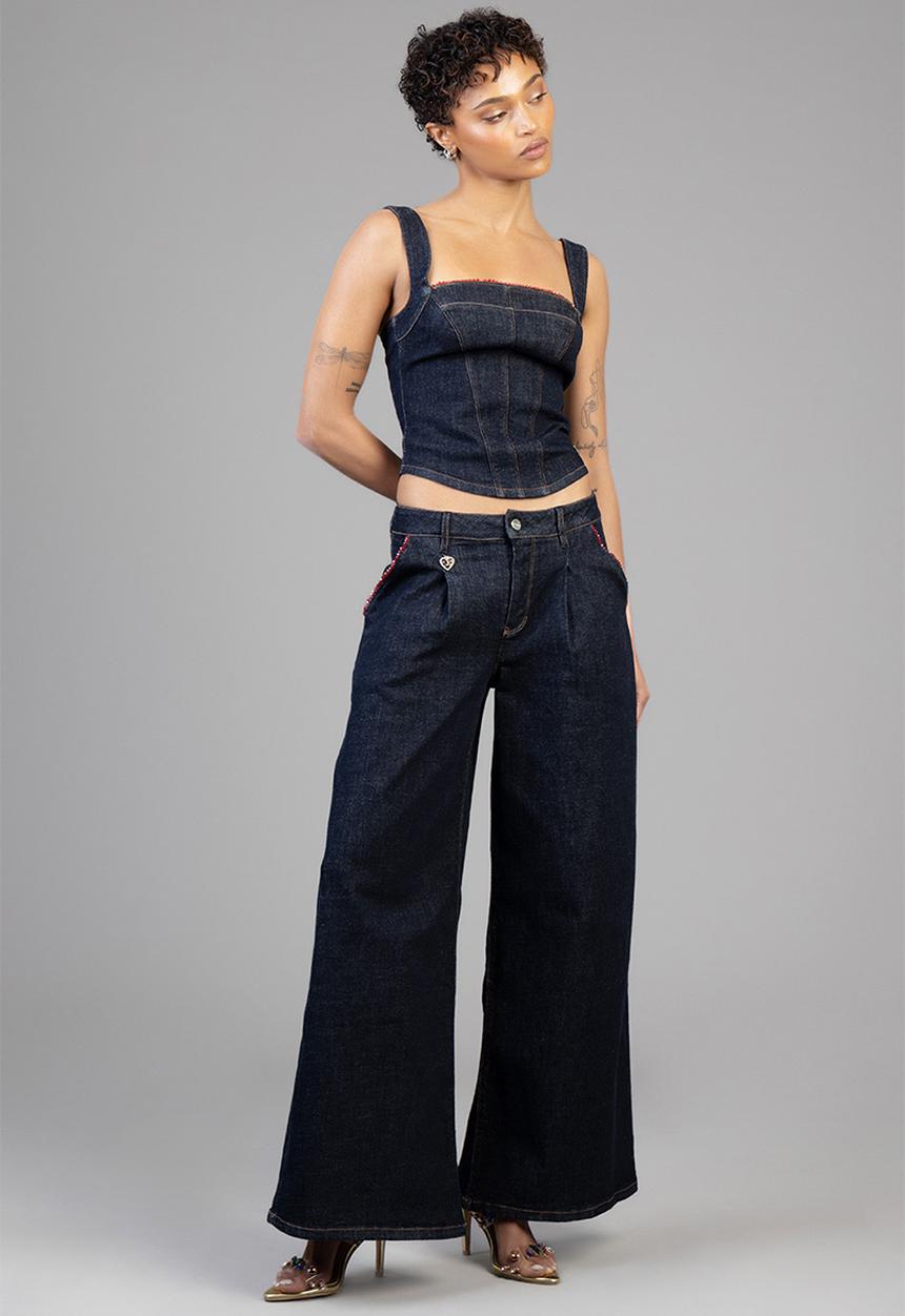 SISSY BOY - Gigi Wide Leg Jeans - Forever Blue
