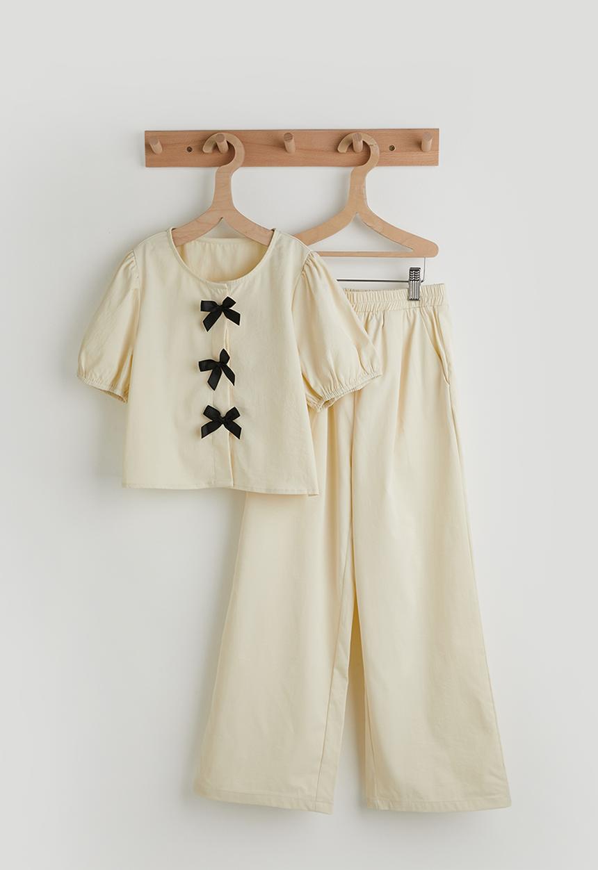Pop Candy - Blouse & pants - cream & black
