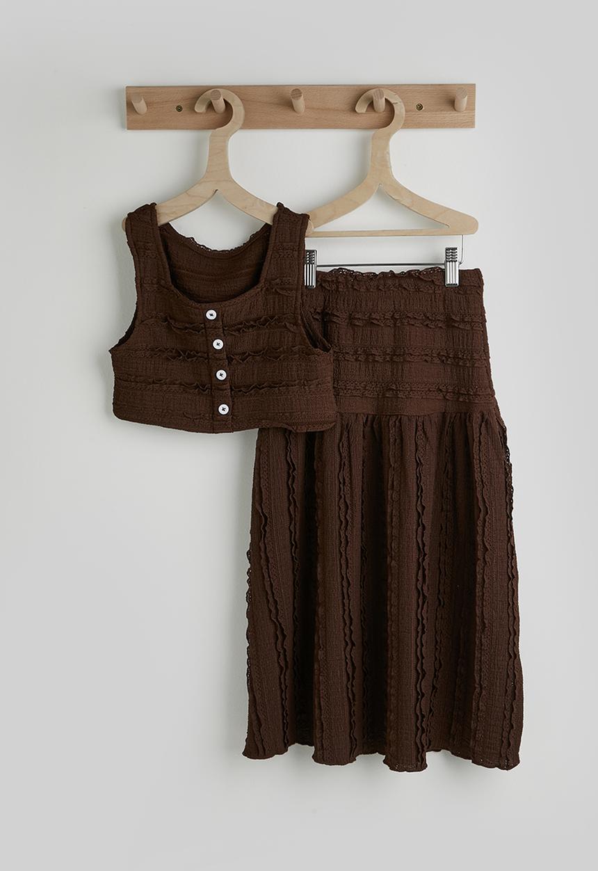 Pop Candy - Blouse & maxi skirt - chocolate