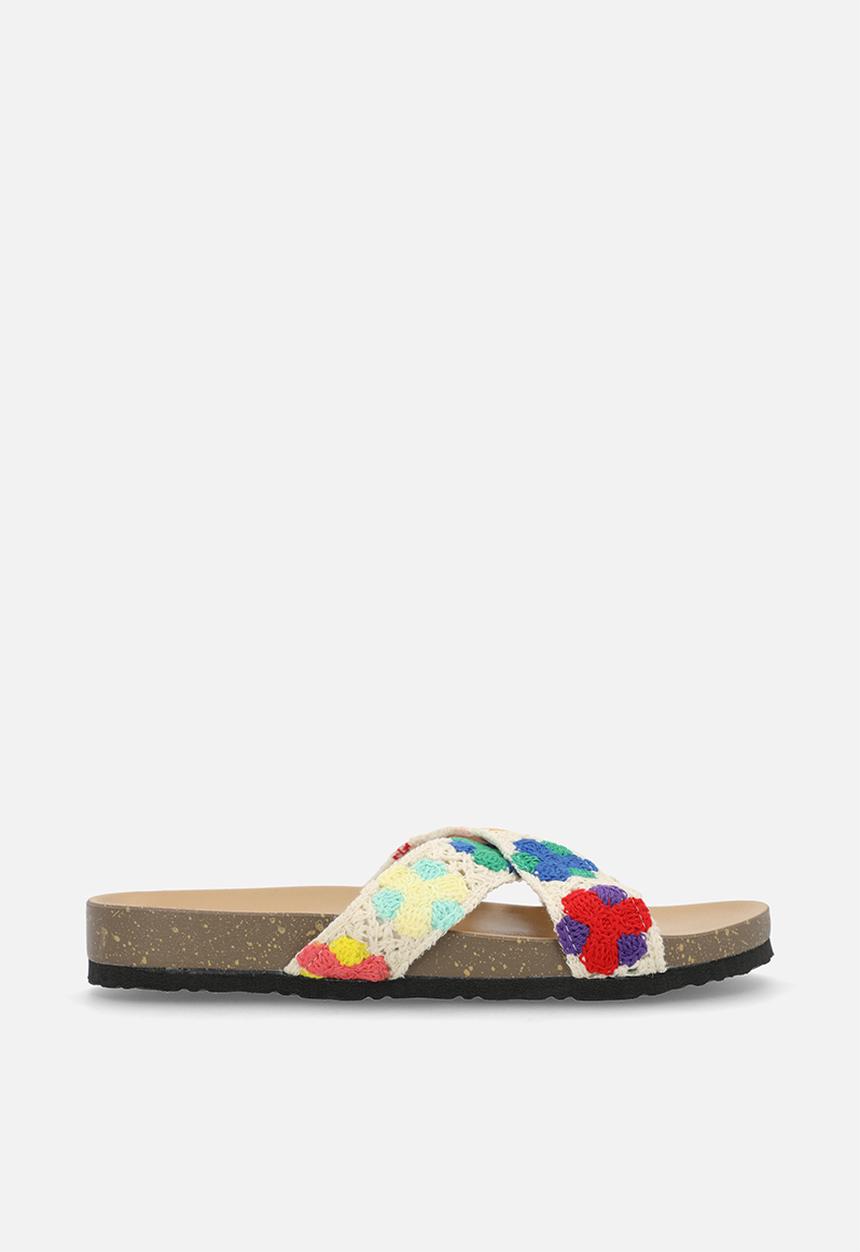 Pop Candy - Crochet crossover sandals - white/multi
