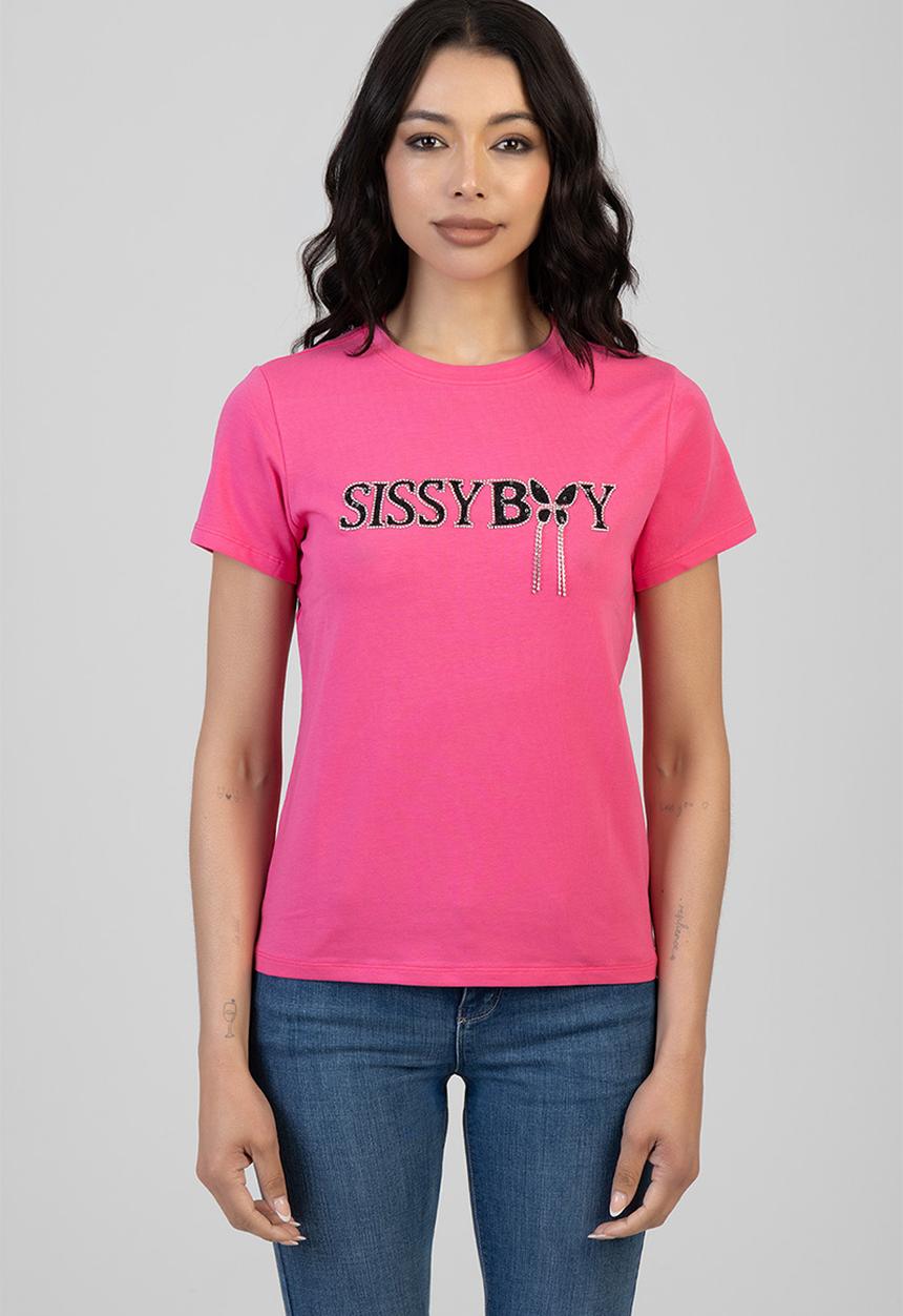 SISSY BOY - Glitter In The Dark Regular T-Shirt - Bright Pink