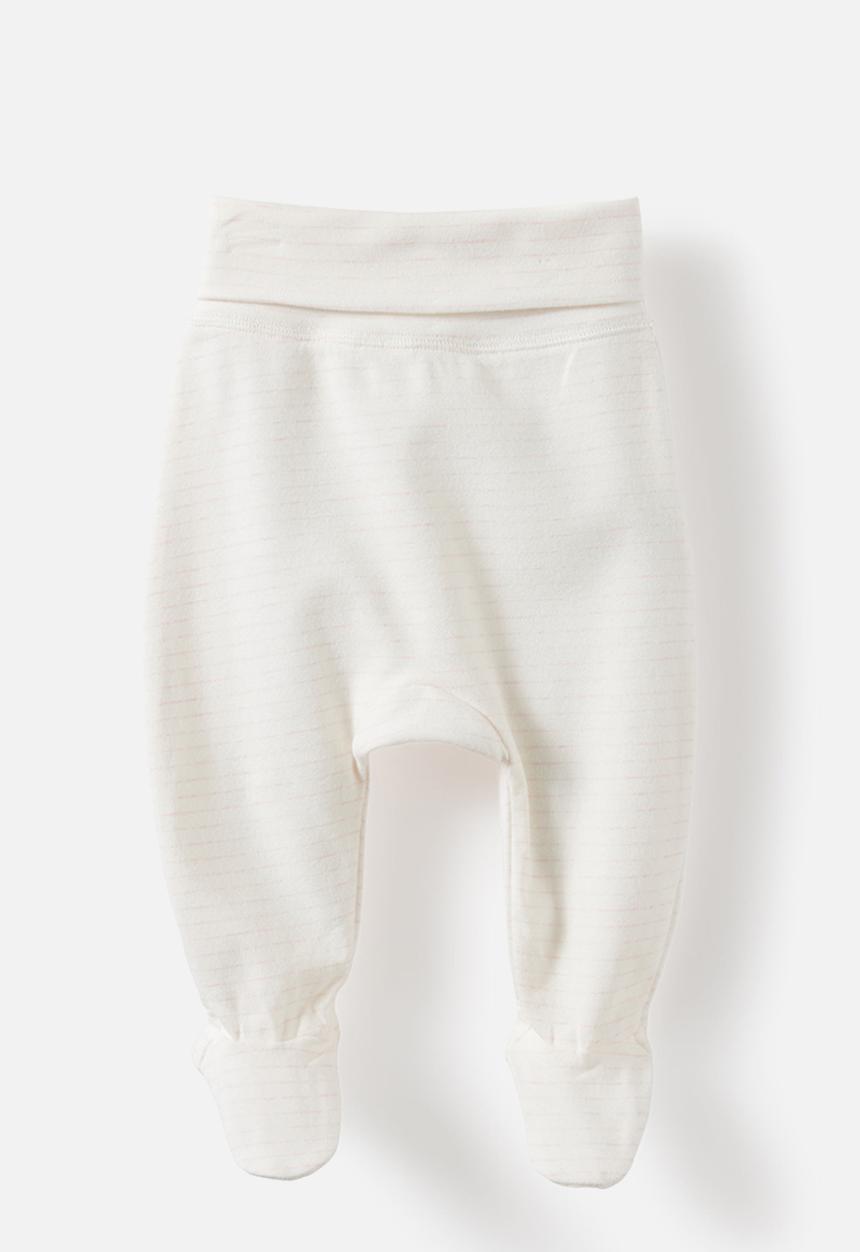 Cotton On - Organic Foldover Waist Legging - Pop Pink Marle/Stripe
