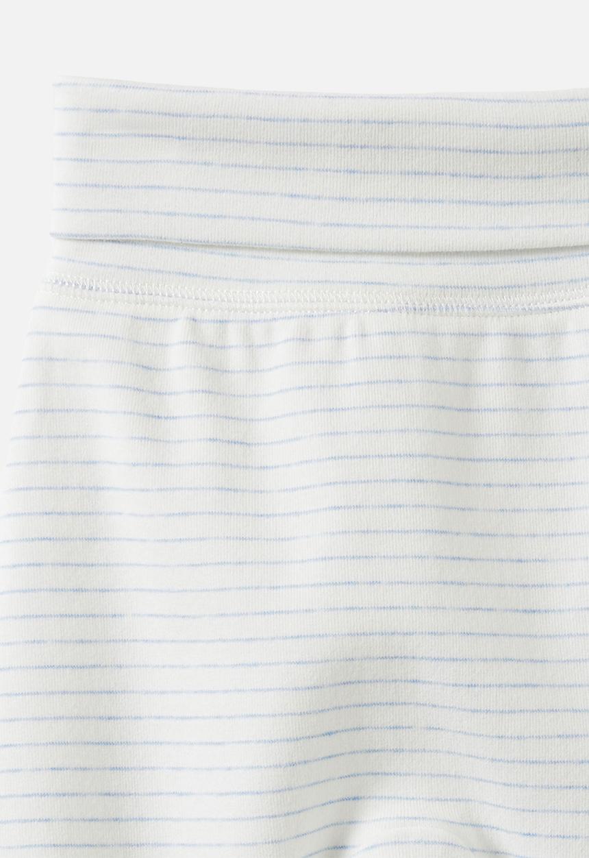 Cotton On - Organic Foldover Waist Legging - Bluebell Marle/Stripe