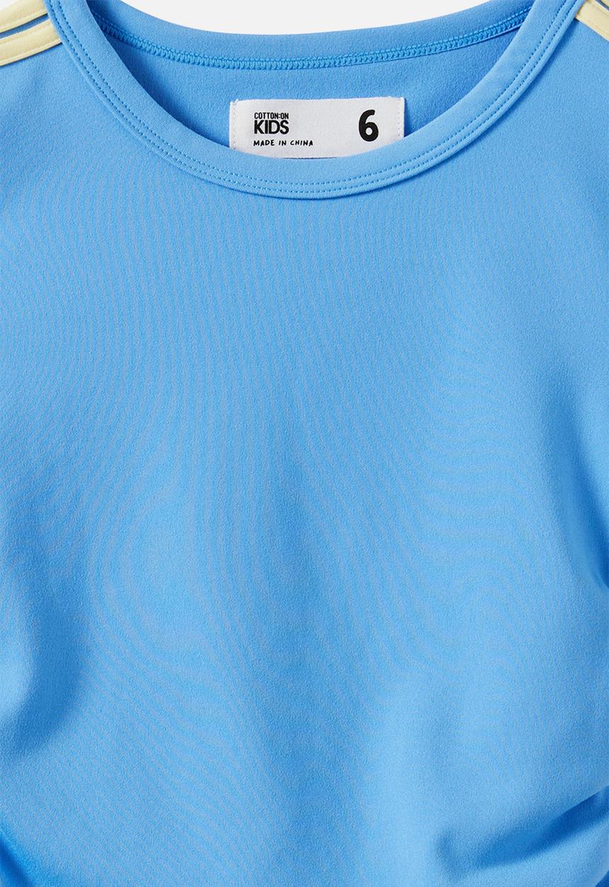 Cotton On - Soft Stretch Gathered Short Sleeve Baby Tee - Blue Bonnet/Baby Yellow