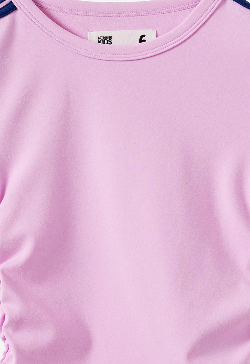 Cotton On - Soft Stretch Gathered Short Sleeve Baby Tee - Pale Violet/Denim Navy