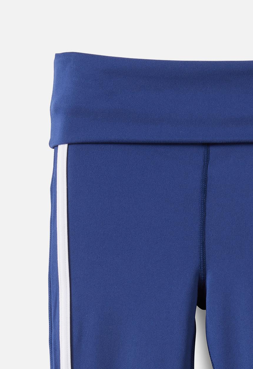 Cotton On - Soft Stretch Fold Over Flare Legging - Denim Navy/White Stripe