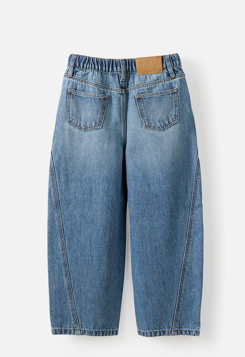 Cotton On - Unisex Super Barrel Leg Denim Jean -  Blue Haven Mid Blue