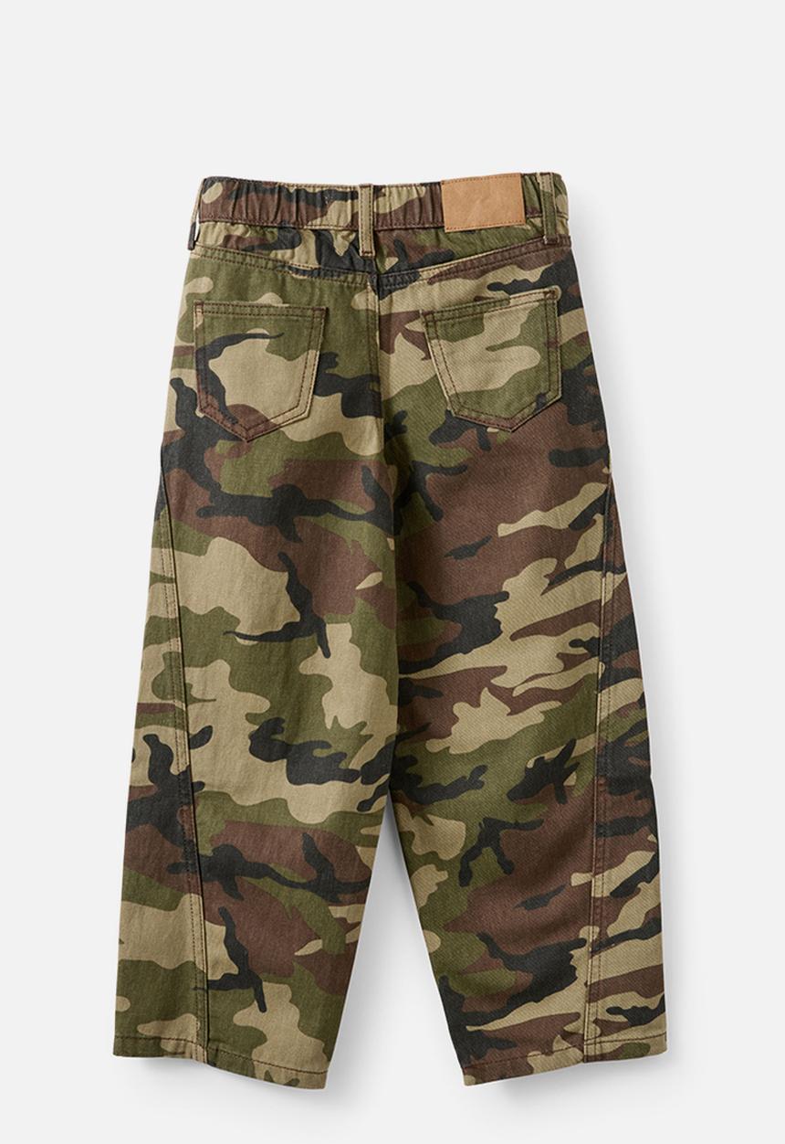 Cotton On - Unisex Super Barrel Leg Denim Jean -  Washed Camo