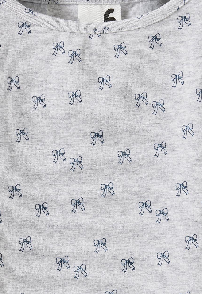 Cotton On - Fitted Short Sleeve Essential Boat Neck Tee - Grey Marle/Bow Yardage