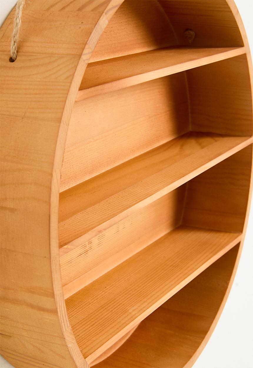 Pop Candy - Round wall shelf - natural