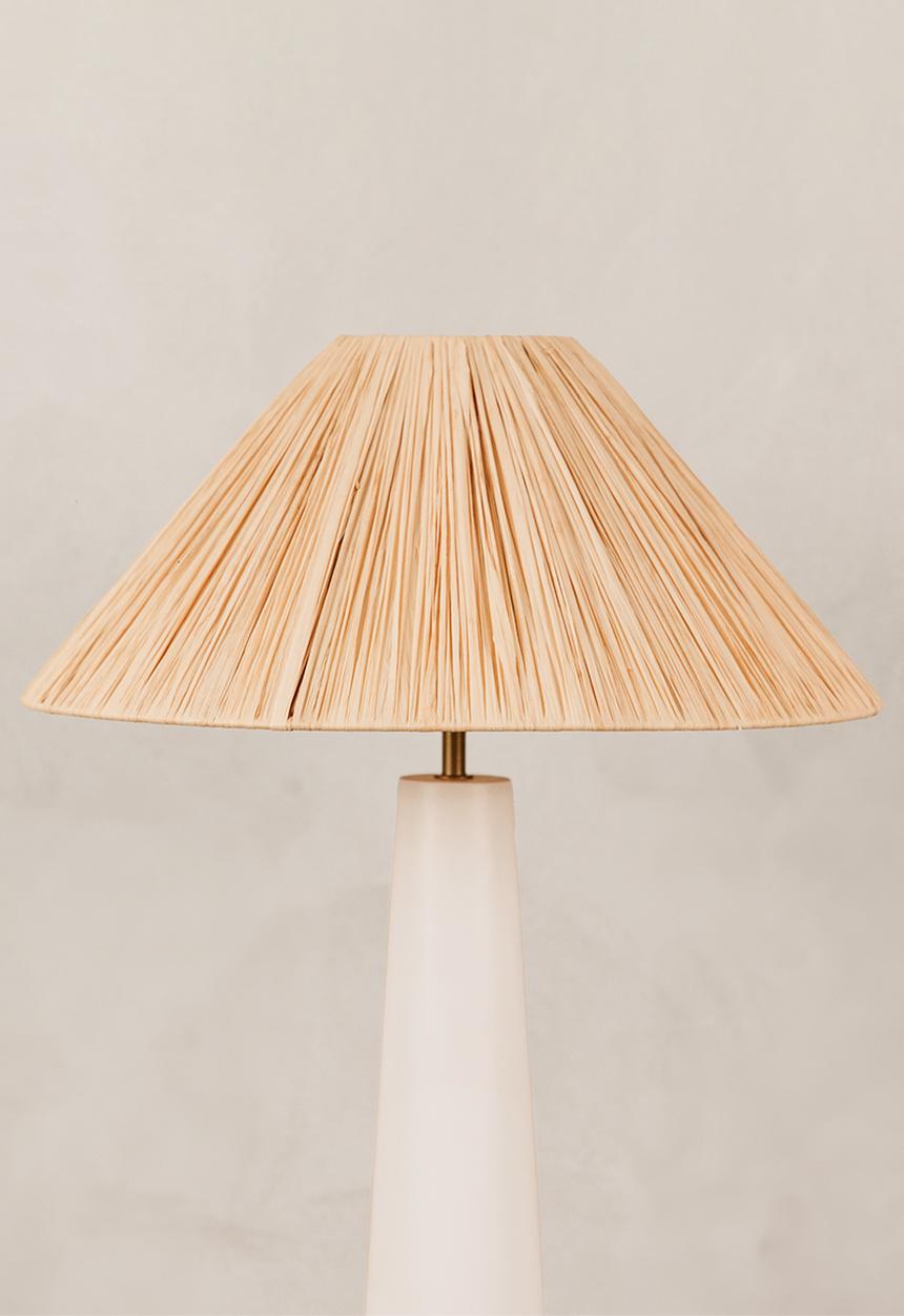 Noha - Mitaria Lamp White W/Raffia Shade