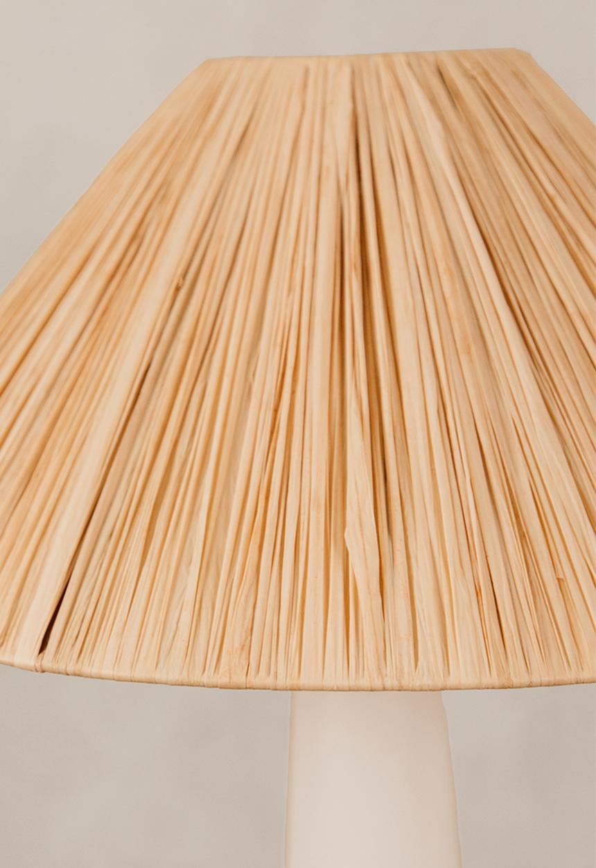Noha - Mitaria Lamp White W/Raffia Shade