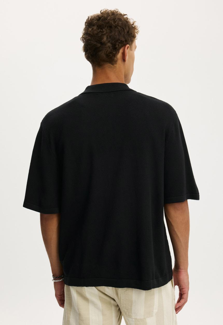 Cotton On - Box Fit Knit Shirt - Washed Black