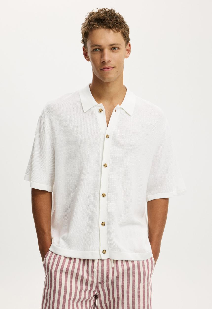Cotton On - Box Fit Knit Shirt - White