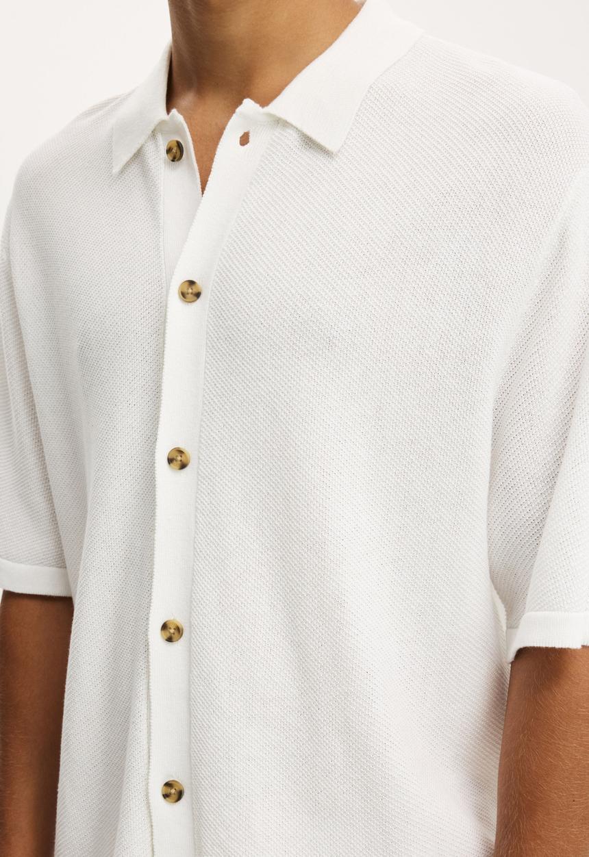 Cotton On - Box Fit Knit Shirt - White